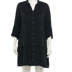 SO® Oversized Flounce Utility Dress